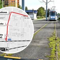 Mapa pokazuje trasę tramwajową do wrocławskiego szpitala przy Borowskiej. Dojazd MPK jest łatwy, z zaznaczonymi przystankami Działkowa, Długopolska i Borowska (Szpital).