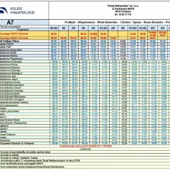 Rozkład jazdy busy nowe brzesko kraków. Koleje Małopolskie A7.
