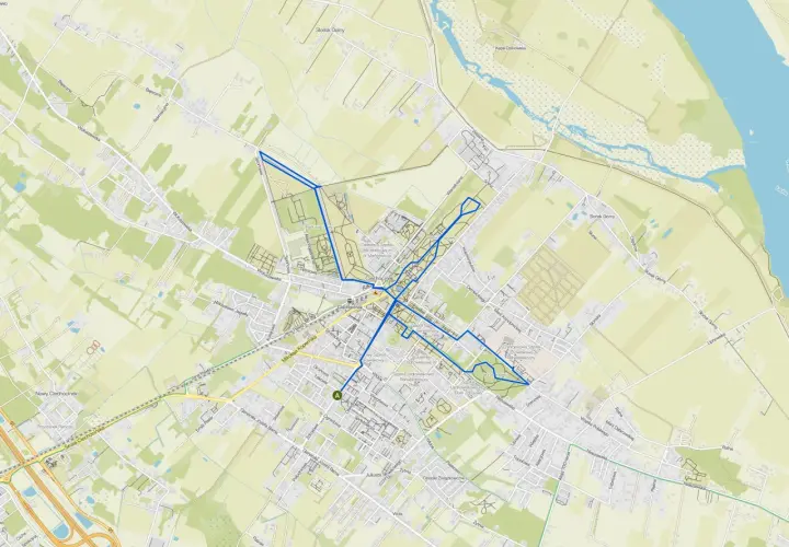 Trasa rowerowa z Torunia do Ciechocinka, prowadząca przez malownicze tereny i uzdrowiskowe zakątki.