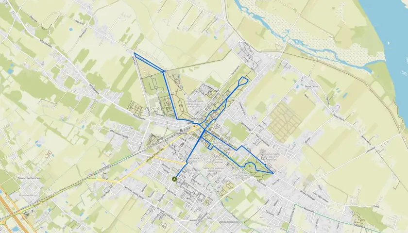Trasa rowerowa z Torunia do Ciechocinka, prowadząca przez malownicze tereny i uzdrowiskowe zakątki.