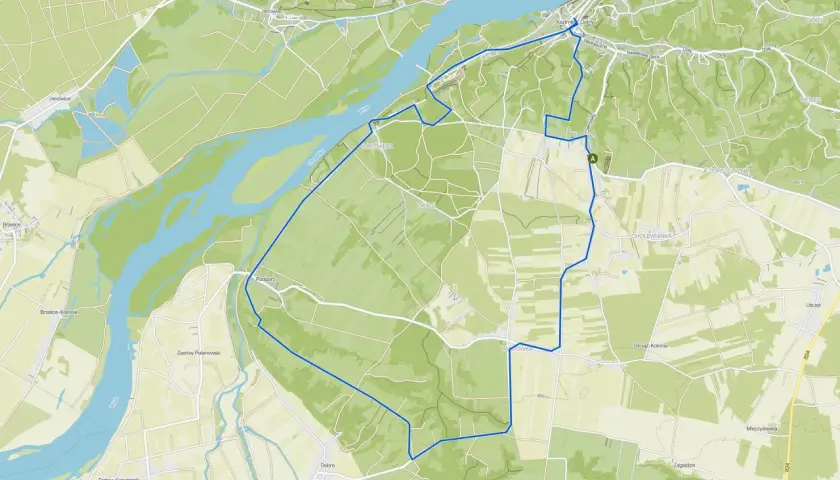 Trasa rowerowa z Puław do Kazimierza Dolnego wiedzie przez malownicze tereny nad Wisłą, mijając Janowice i Podgórz.