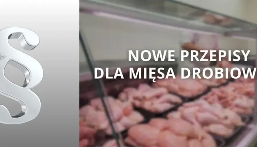 Symbol paragrafu i napis "Nowe przepisy dla mięsa drobiowego" sugerują, dlaczego nie można przewozić mięsa przez granice.