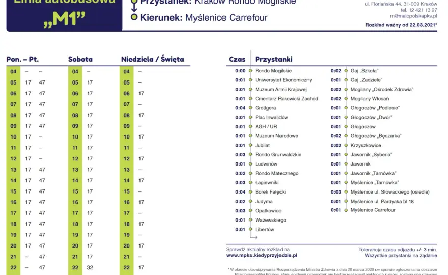 M-Bus Kraków: Rozkład jazdy i praktyczne informacje