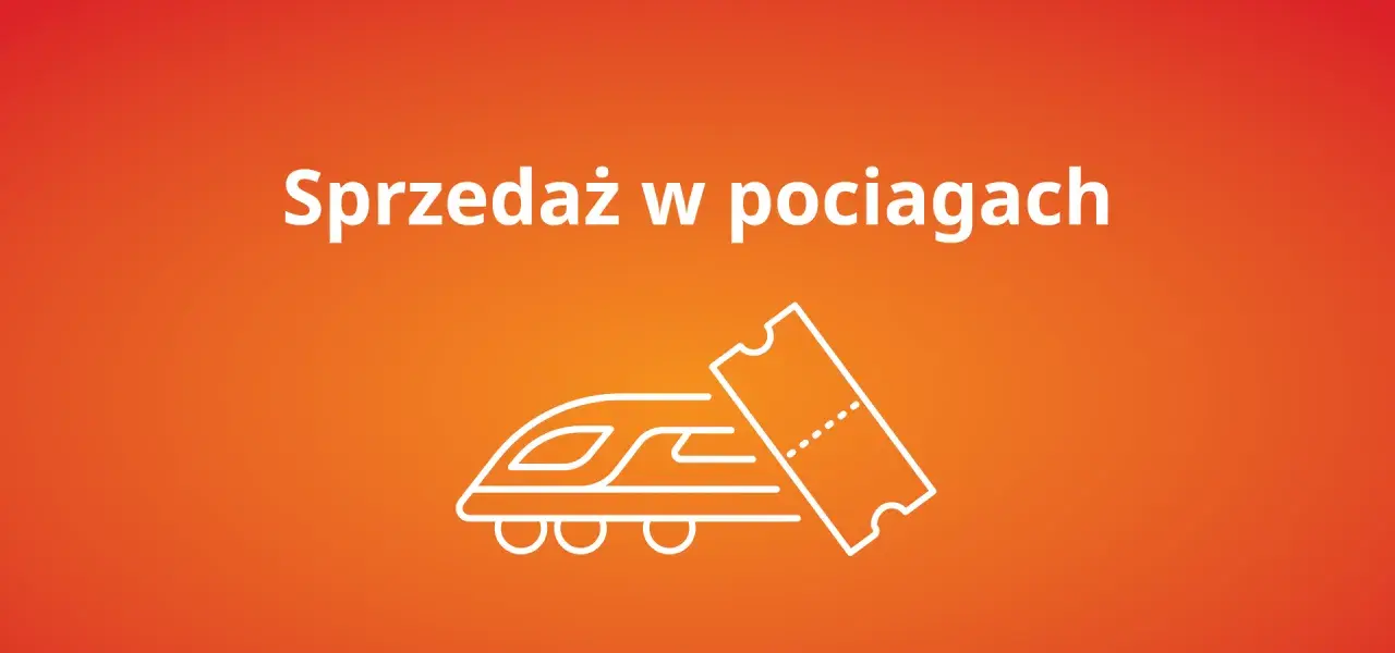 Sprzedaż w pociągach: czy można kupić bilet w pociągu? Ikona pociągu i biletu.