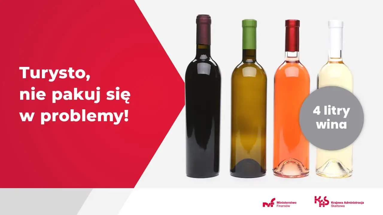 Turysto, nie pakuj się w problemy! Z USA do Polski możesz przewieźć 4 litry wina.